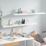 væghylder 2 stk. 120x23,5x3,8 cm MDF hvid højglans