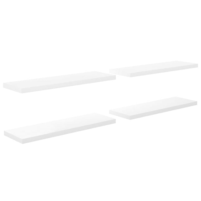 væghylder 4 stk. 120x23,5x3,8 cm MDF hvid højglans