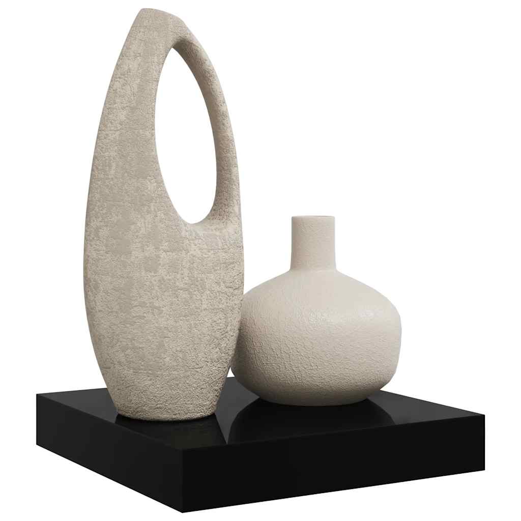 væghylde 23x23,5x3,8 cm MDF sort højglans