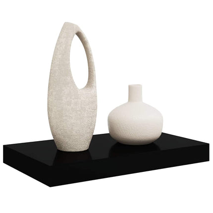 væghylde 40x23,5x3,8 cm MDF sort højglans