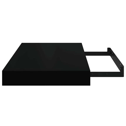 væghylde 40x23,5x3,8 cm MDF sort højglans