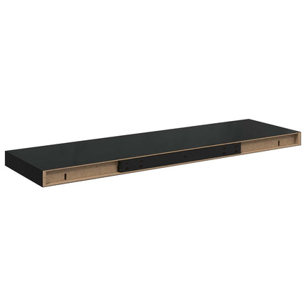 væghylde 80x23,5x3,8 cm MDF sort højglans