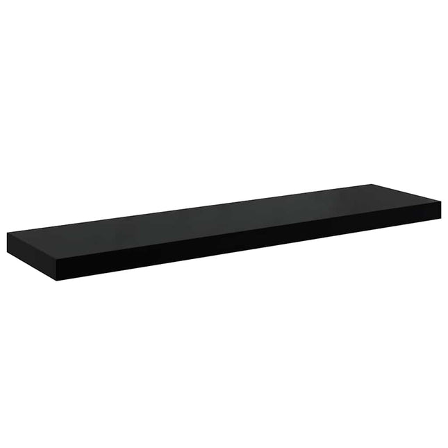 væghylde 90x23,5x3,8 cm MDF sort højglans