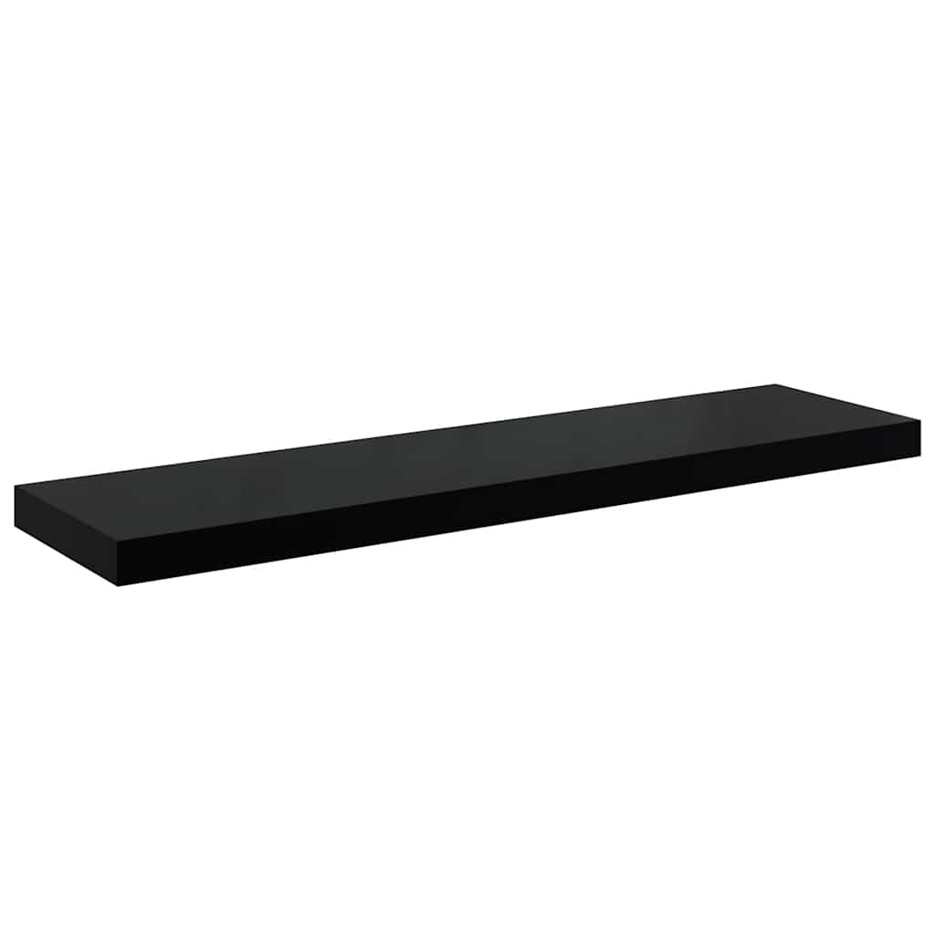 væghylde 90x23,5x3,8 cm MDF sort højglans
