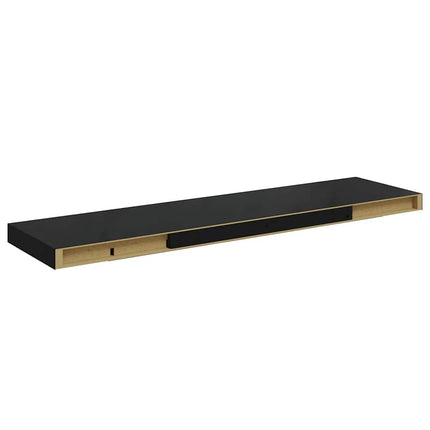 væghylder 4 stk. 90x23,5x3,8 cm MDF sort højglans
