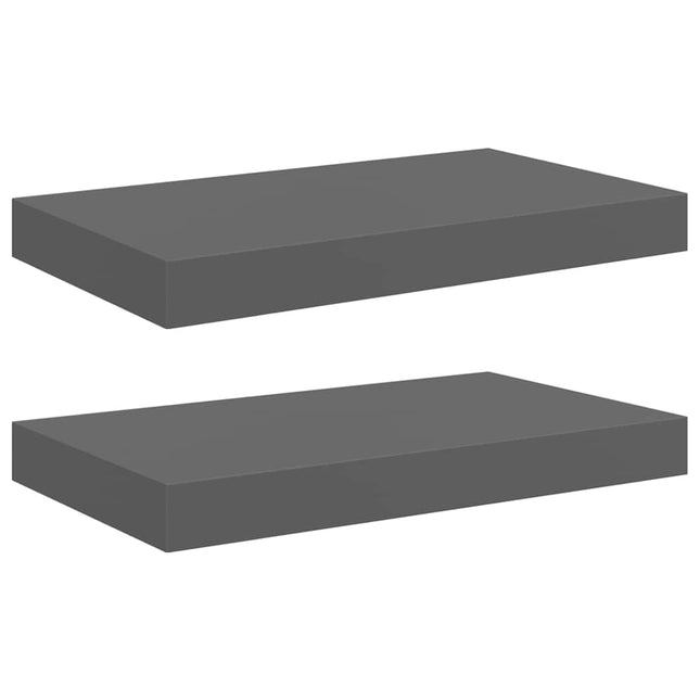 væghylder 2 stk. 40x23,5x3,8 cm MDF grå højglans