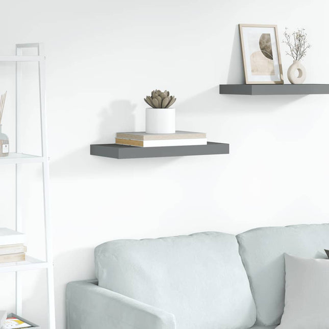 svævehylde 50x23,5x3,8 cm MDF grå højglans