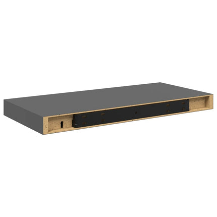 væghylder 2 stk. 50x23,5x3,8 cm MDF grå højglans