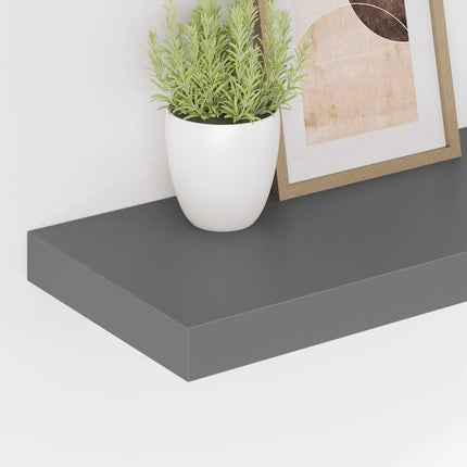 væghylde 60x23,5x3,8 cm MDF grå højglans
