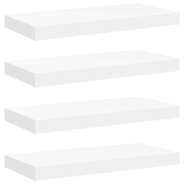 svævehylder 4 stk. 50x23,5x3,8 cm MDF hvid