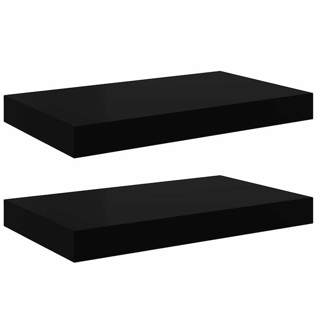 væghylder 2 stk. 40x23,5x3,8 cm MDF sort