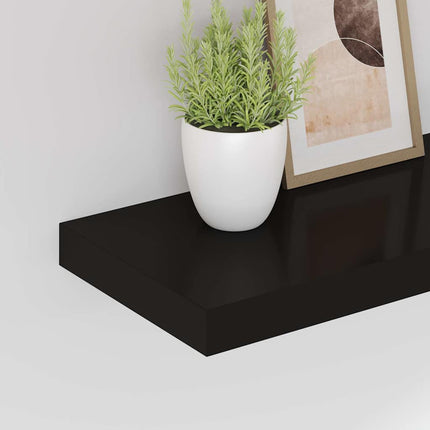 væghylder 4 stk. 50x23,5x3,8 cm MDF sort