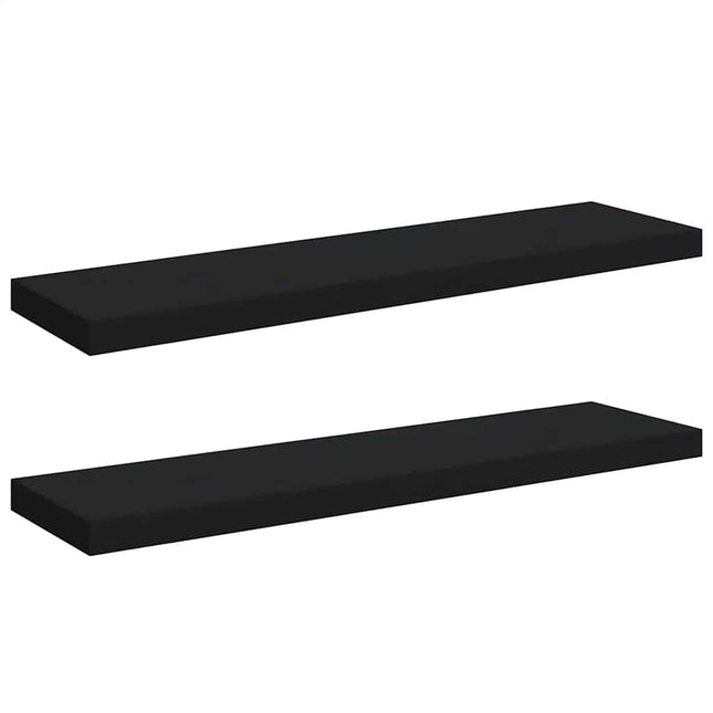 væghylder 2 stk. 90x23,5x3,8 cm MDF sort