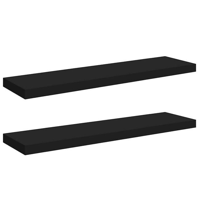 væghylder 2 stk. 90x23,5x3,8 cm MDF sort