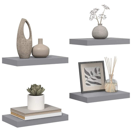 væghylder 4 stk. 40x23,5x3,8 cm MDF grå