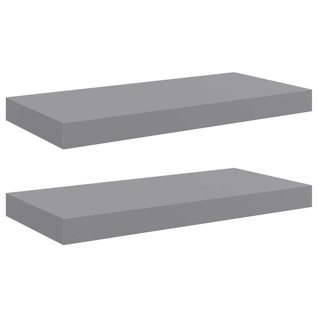 væghylder 2 stk. 50x23,5x3,8 cm MDF grå