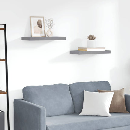 væghylder 2 stk. 50x23,5x3,8 cm MDF grå