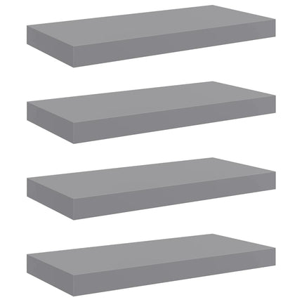 væghylder 4 stk. 50x23,5x3,8 cm MDF grå