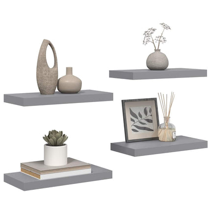 væghylder 4 stk. 50x23,5x3,8 cm MDF grå