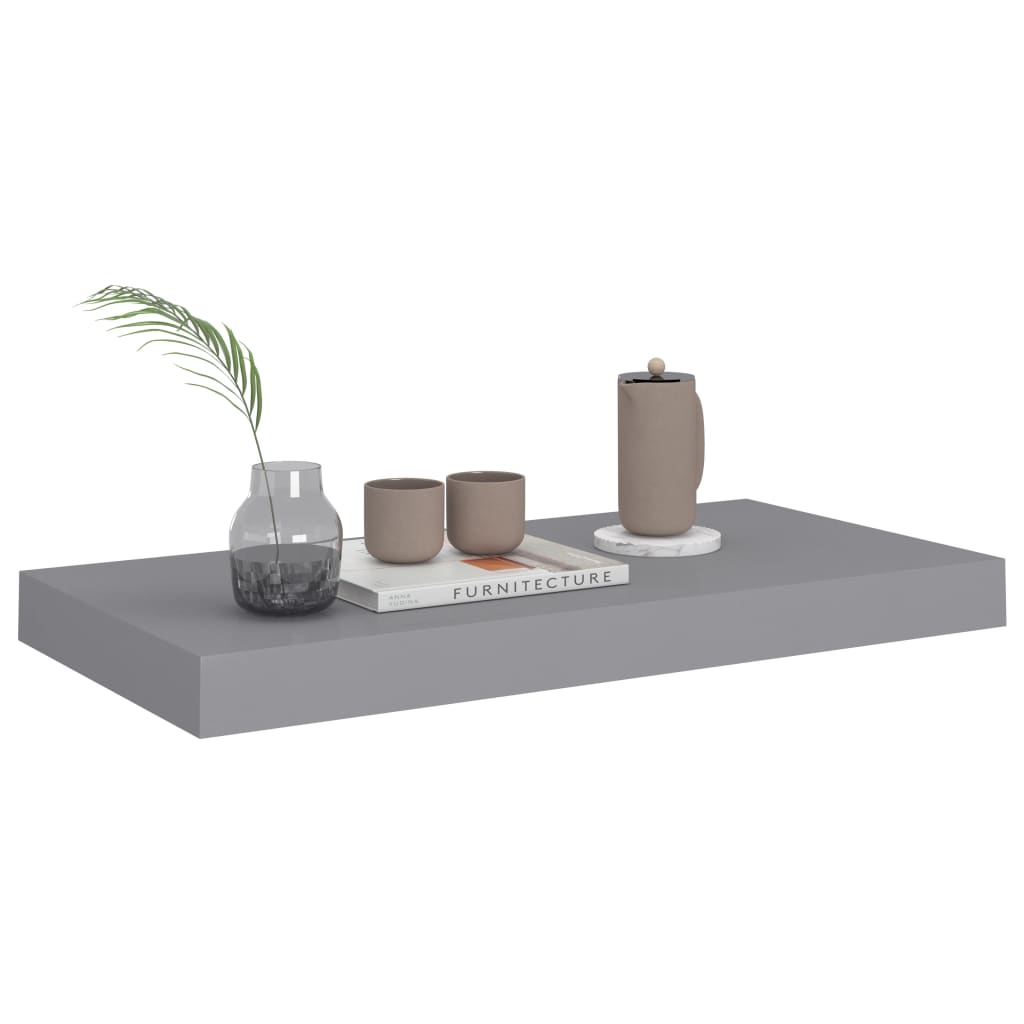 væghylder 4 stk. 50x23x3,8 cm MDF grå