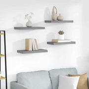 væghylder 4 stk. 50x23x3,8 cm MDF grå