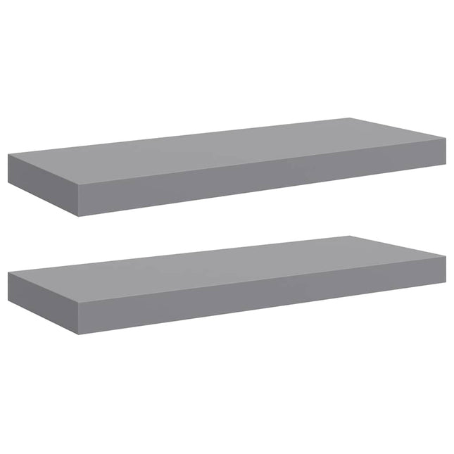 væghylder 2 stk. 60x23,5x3,8 cm MDF grå