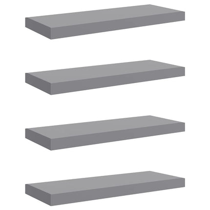 væghylder 4 stk. 60x23,5x3,8 cm MDF grå