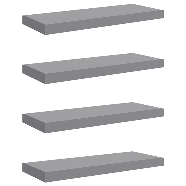 væghylder 4 stk. 60x23,5x3,8 cm MDF grå