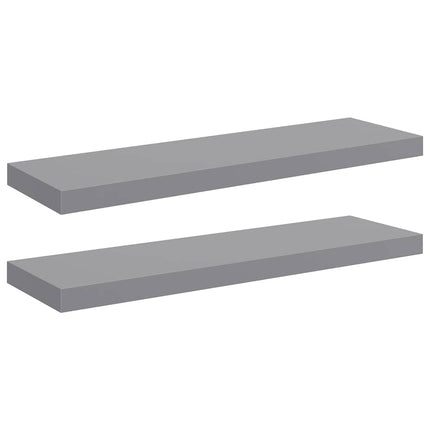 væghylder 2 stk. 80x23,5x3,8 cm MDF grå