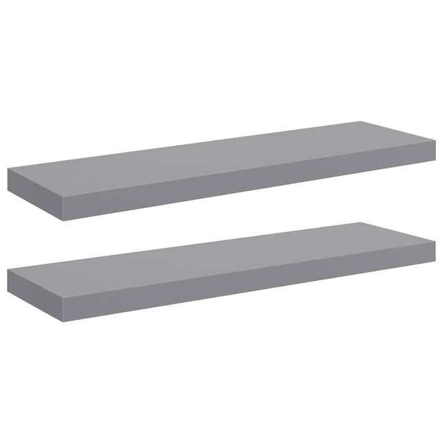 væghylder 2 stk. 80x23,5x3,8 cm MDF grå
