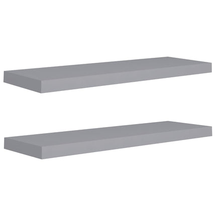 væghylder 2 stk. 80x23,5x3,8 cm MDF grå