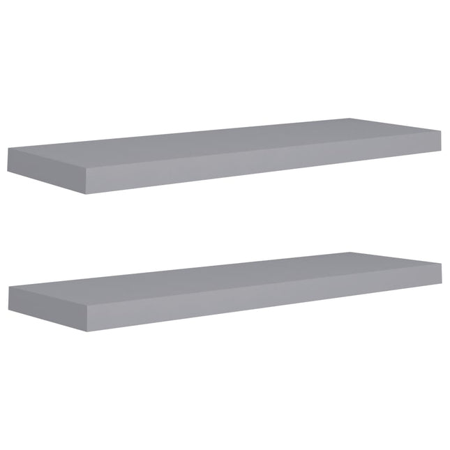 væghylder 2 stk. 80x23,5x3,8 cm MDF grå