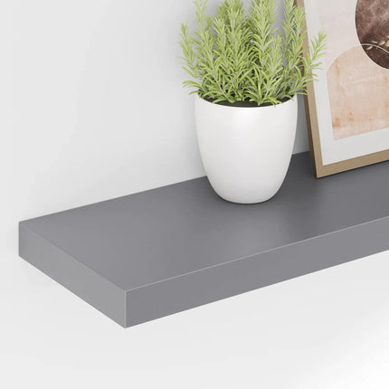 væghylder 2 stk. 80x23,5x3,8 cm MDF grå
