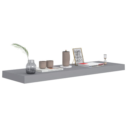 væghylder 2 stk. 80x23,5x3,8 cm MDF grå