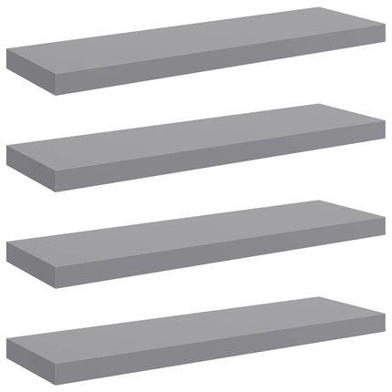 væghylder 4 stk. 80x23,5x3,8 cm MDF grå