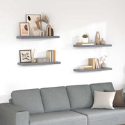 væghylder 4 stk. 80x23,5x3,8 cm MDF grå