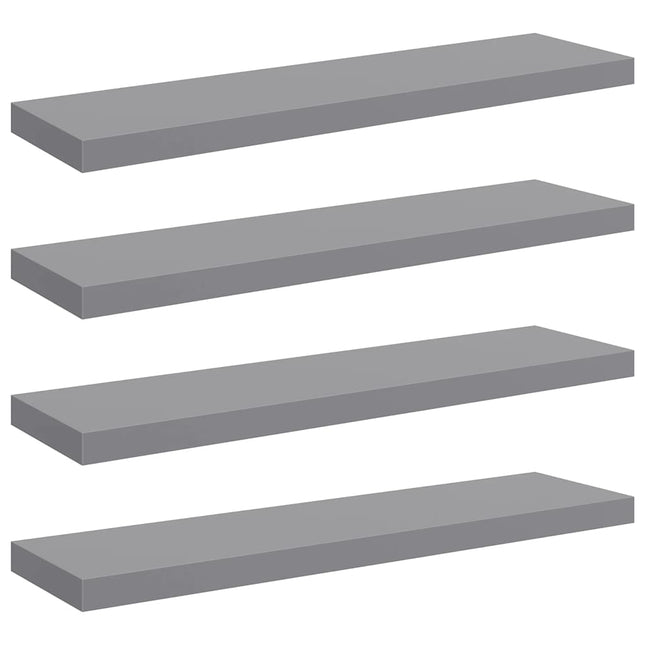svævehylder 4 stk. 90x23,5x3,8 cm MDF grå