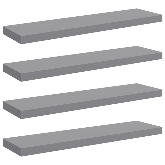 svævehylder 4 stk. 90x23,5x3,8 cm MDF grå