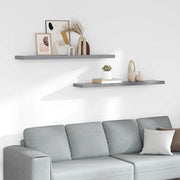 væghylder 2 stk. 120x23,5x3,8 cm MDF grå