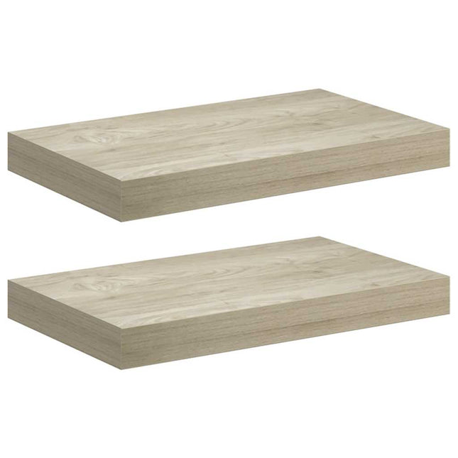 væghylder 2 stk. 40x23,5x3,8 cm MDF egetræsfarve