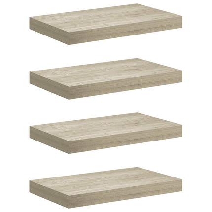 væghylder 4 stk. 40x23,5x3,8 cm MDF egetræsfarve