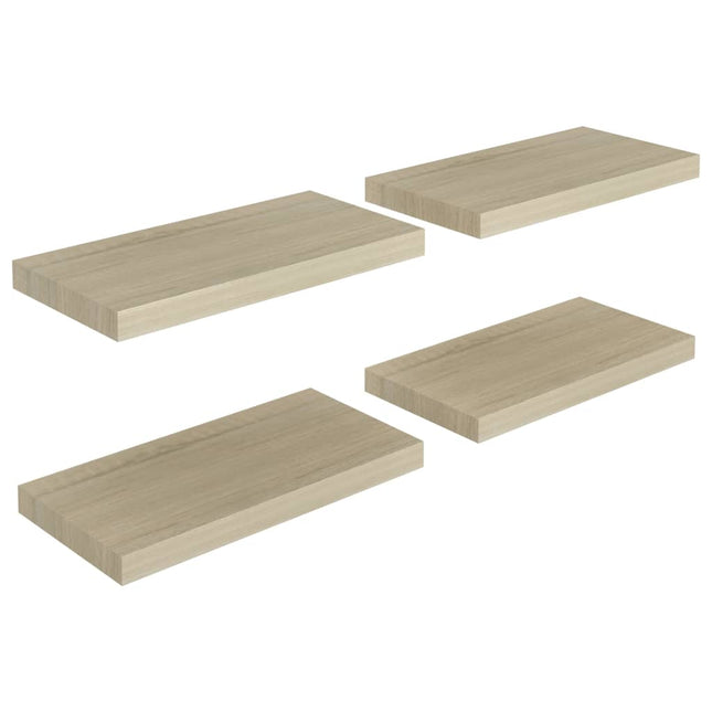 væghylder 4 stk. 50x23x3,8 cm MDF egetræsfarve
