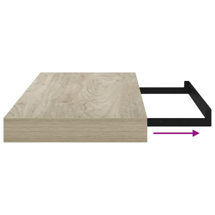 væghylder 4 stk. 50x23x3,8 cm MDF egetræsfarve