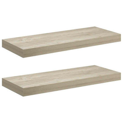 væghylder 2 stk. 60x23,5x3,8 cm MDF egetræsfarve