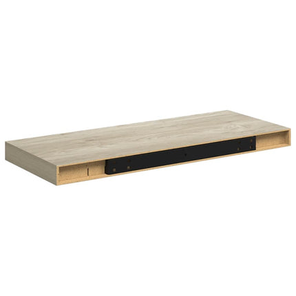 væghylder 2 stk. 60x23,5x3,8 cm MDF egetræsfarve