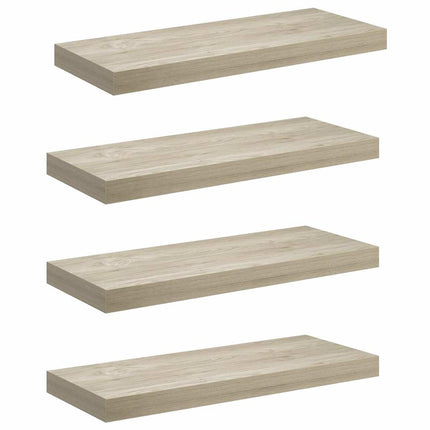 væghylder 4 stk. 60x23,5x3,8 cm MDF egetræsfarve