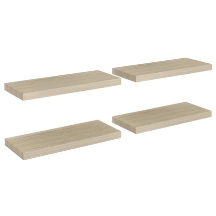 væghylder 4 stk. 60x23,5x3,8 cm MDF egetræsfarve