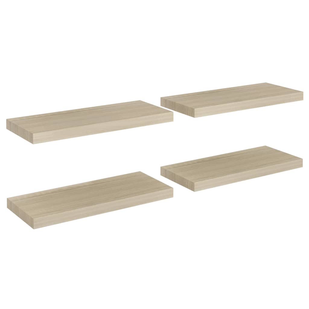 væghylder 4 stk. 60x23,5x3,8 cm MDF egetræsfarve