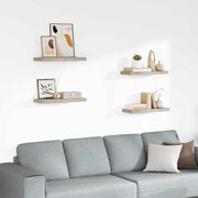 væghylder 4 stk. 60x23,5x3,8 cm MDF egetræsfarve