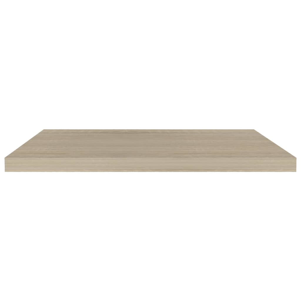 væghylder 2 stk. 80x23,5x3,8 cm MDF egetræsfarve